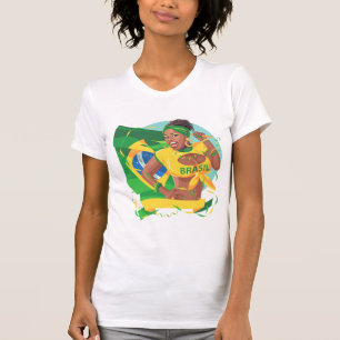Braziliaanse vlag fan t-shirt