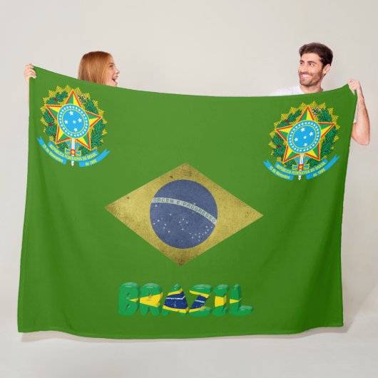 Braziliaanse vlag fleece deken (In situ)