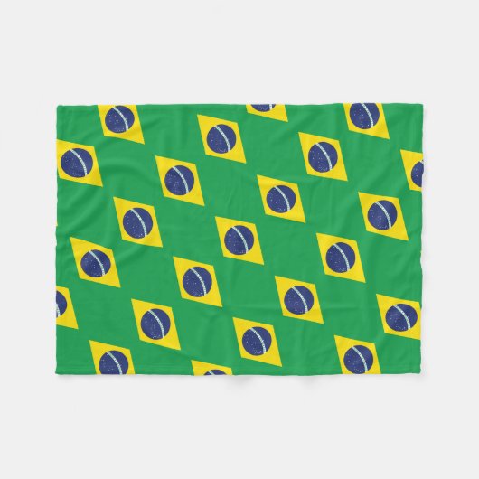 Braziliaanse Vlag Fleece Deken (Voorkant (Horizontaal))