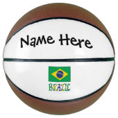 Braziliaanse vlag gepersonaliseerd basketbal (Voorkant)