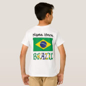 Braziliaanse vlag gepersonaliseerd t-shirt (Achterkant volledig)