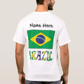 Braziliaanse vlag gepersonaliseerd t-shirt (Achterkant)