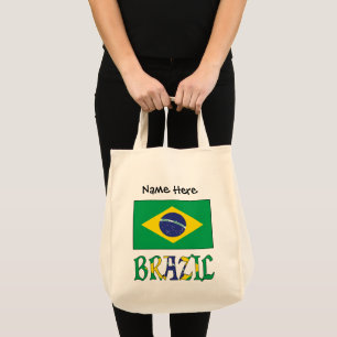 Braziliaanse vlag gepersonaliseerd tote bag
