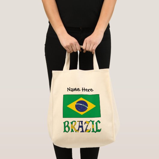 Braziliaanse vlag gepersonaliseerd tote bag (Voorkant (product))