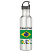 Braziliaanse vlag gepersonaliseerd waterfles (Voorkant)