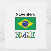 Braziliaanse vlag gepersonaliseerd wijn etiket (Enkel label)