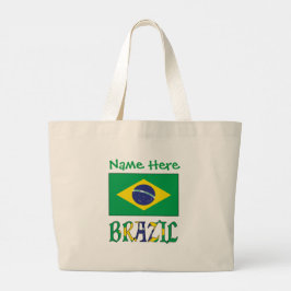 Braziliaanse Vlag Gepersonaliseerde Erfenis Grote Tote Bag