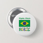 Braziliaanse Vlag Getegeld Gepersonaliseerd Erfgoe Ronde Button 5,7 Cm (Voorkant /achterkant)