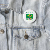 Braziliaanse Vlag Getegeld Gepersonaliseerd Erfgoe Ronde Button 5,7 Cm (In situ)