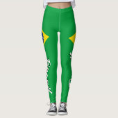 Braziliaanse vlag geweldige Brazilië Leggings (Voorkant)