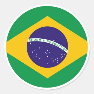 Braziliaanse vlag Gibney The MUSEUM Zazzle Gifts Ronde Sticker