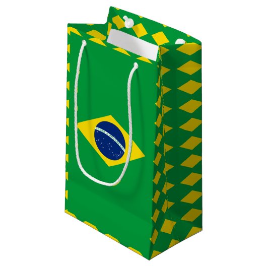 Braziliaanse vlag Gift Bag Klein Cadeauzakje (Voorkant Gekanteld)