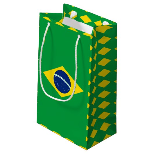 Braziliaanse vlag Gift Bag Klein Cadeauzakje (Achterkant Gekanteld)