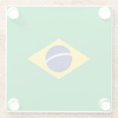 Braziliaanse vlag glazen onderzetter (Achterkant)