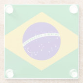 Braziliaanse vlag glazen onderzetter (Achterkant)