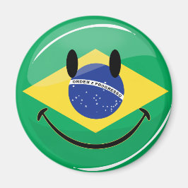 Braziliaanse vlag glimlachen magneet