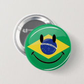 Braziliaanse vlag glimlachen ronde button 5,7 cm (Voorkant /achterkant)