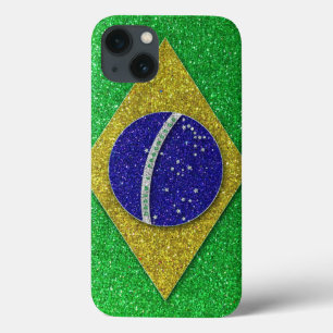 Braziliaanse vlag Glitter Trendy Stylish Case-Mate iPhone Case
