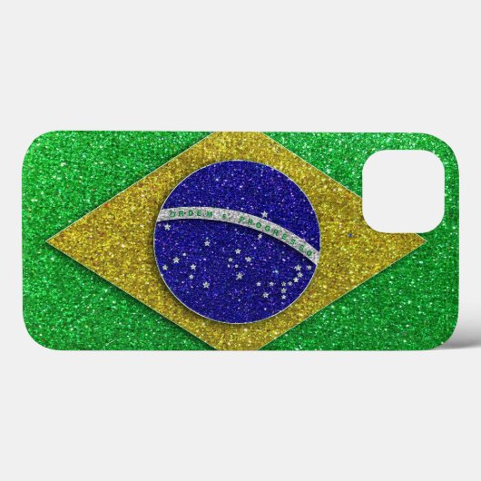 Braziliaanse vlag Glitter Trendy Stylish Case-Mate iPhone Case (Achterkant (horizontaal))
