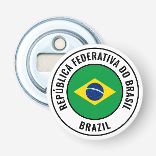 Braziliaanse vlag: groots patriottische bottenopen button flesopener