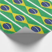 Braziliaanse vlag *Handschets* Braziliaans Cadeaupapier (Hoek)