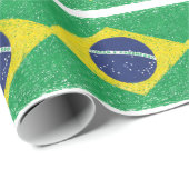 Braziliaanse vlag *Handschets* Braziliaans Cadeaupapier (Rol Hoek)
