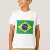 Braziliaanse vlag *Handschets* Braziliaans T-shirt (Voorkant)