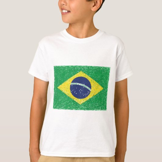 Braziliaanse vlag *Handschets* Braziliaans T-shirt (Voorkant)