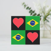 Braziliaanse Vlag Hart Patriottische Braziliaanse  Kaart (Staand voorkant)