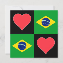 Braziliaanse Vlag Hart Patriottische Braziliaanse Kaart
