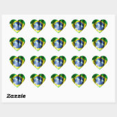 Braziliaanse vlag hart sticker (Vel)