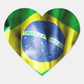 Braziliaanse vlag hart sticker (Voorkant)