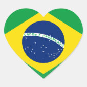 Braziliaanse vlag hart sticker (Voorkant)