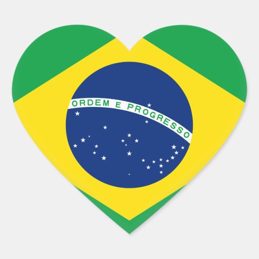 Braziliaanse vlag hart sticker (Voorkant)
