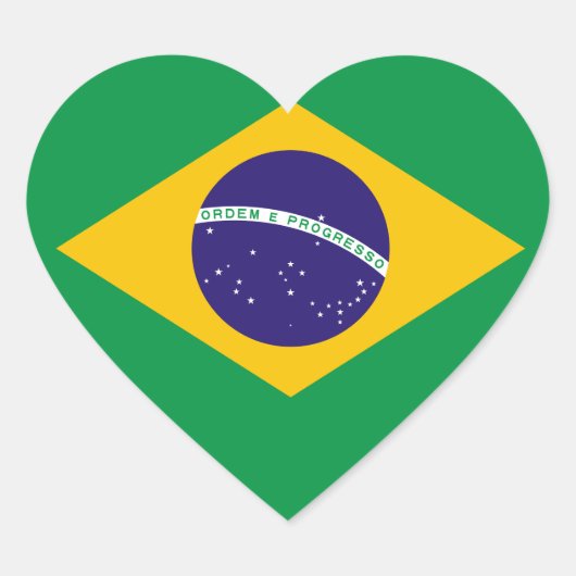 Braziliaanse vlag hart sticker (Voorkant)