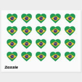Braziliaanse vlag Heart Sticker (Vel)