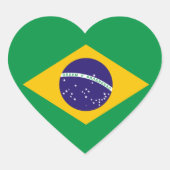 Braziliaanse vlag Heart Sticker (Voorkant)