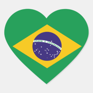 Braziliaanse vlag Heart Sticker