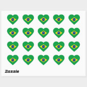 Braziliaanse vlag Heart Sticker (Vel)