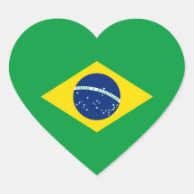Braziliaanse vlag Heart Sticker