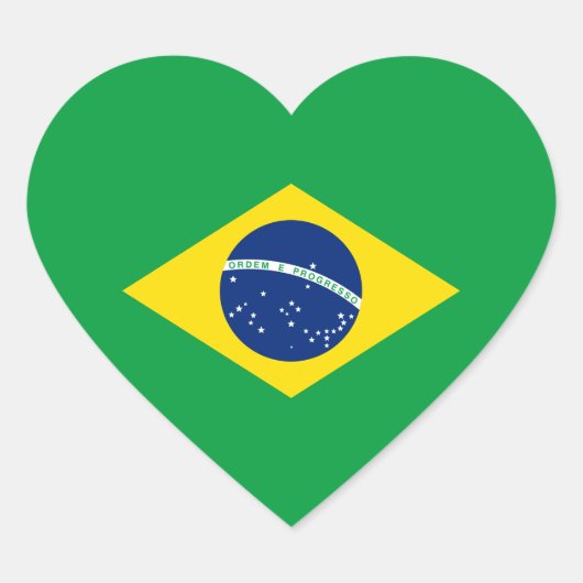Braziliaanse vlag Heart Sticker (Voorkant)
