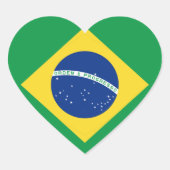 Braziliaanse vlag Heart Sticker (Voorkant)