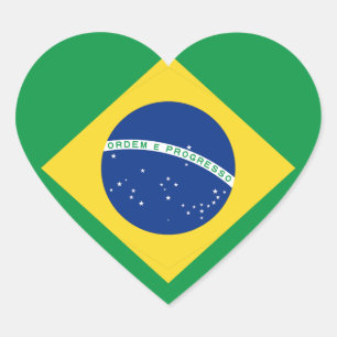 Braziliaanse vlag Heart Sticker