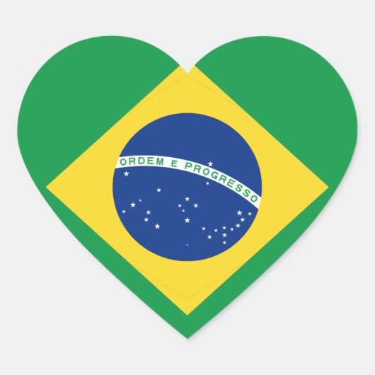 Braziliaanse vlag Heart Sticker (Voorkant)