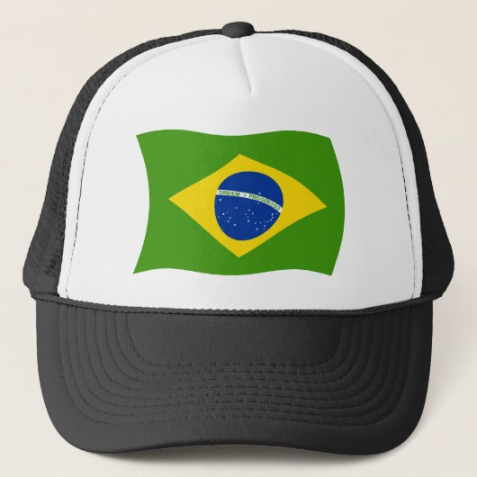 Braziliaanse vlag hoed trucker pet (Voorkant)