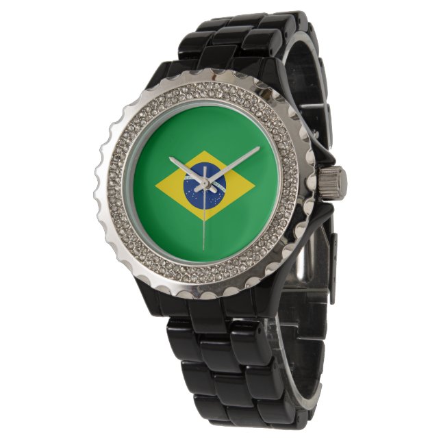 Braziliaanse vlag horloge (Gekanteld)