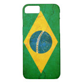 Braziliaanse vlag in Grunge Case-Mate iPhone Case (Achterkant)