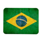 Braziliaanse vlag in Grunge Magneet (Horizontaal)