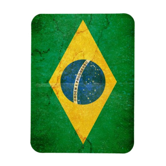 Braziliaanse vlag in Grunge Magneet (Verticaal)