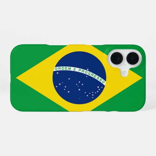 Braziliaanse vlag iPhone 16 hoesje (Achterkant horizontaal)